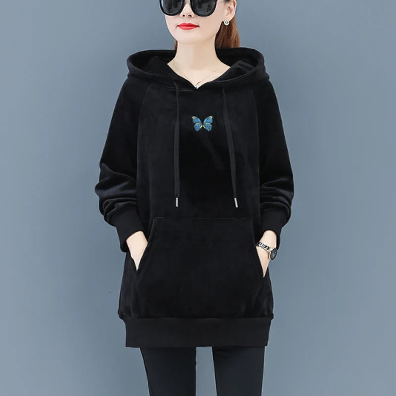 Thick Double-Layered Embroidered Hoodies