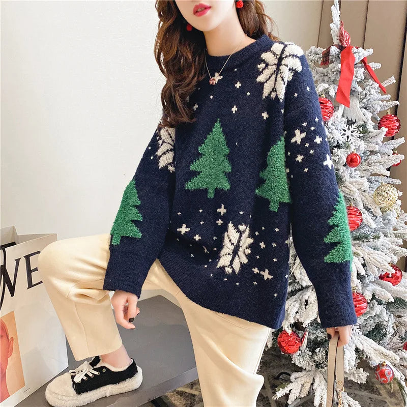 Snowy Days Christmas Sweater in Colorblock
