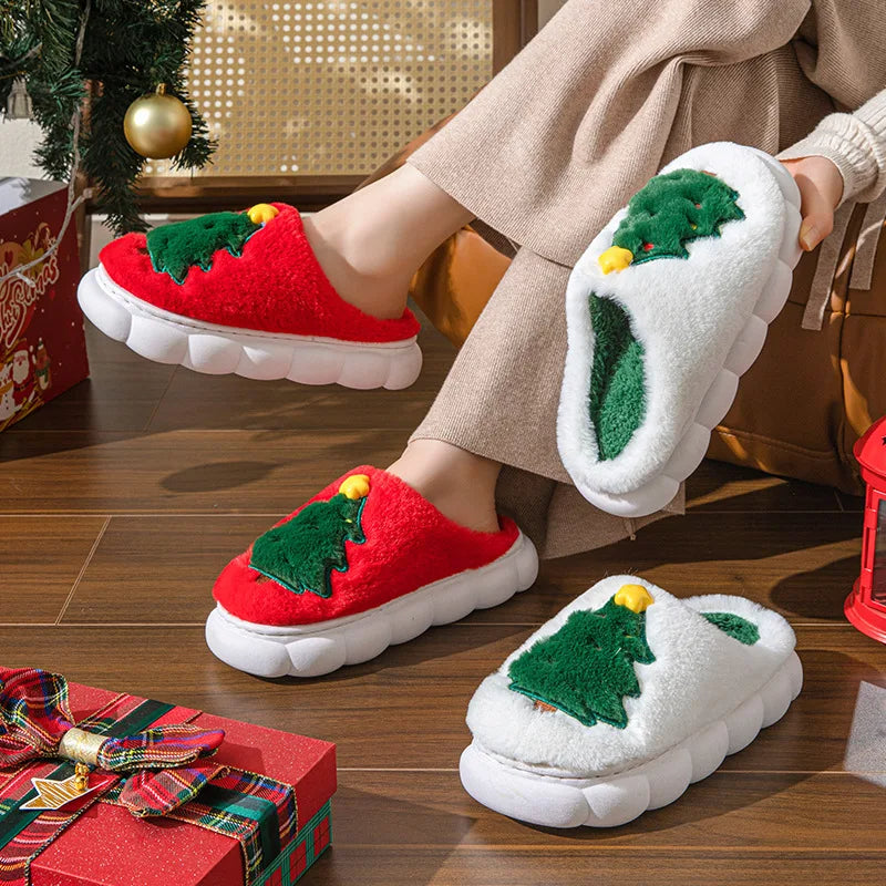 Christmas Charm Cartoon Tree House Slippers in Big Sizes