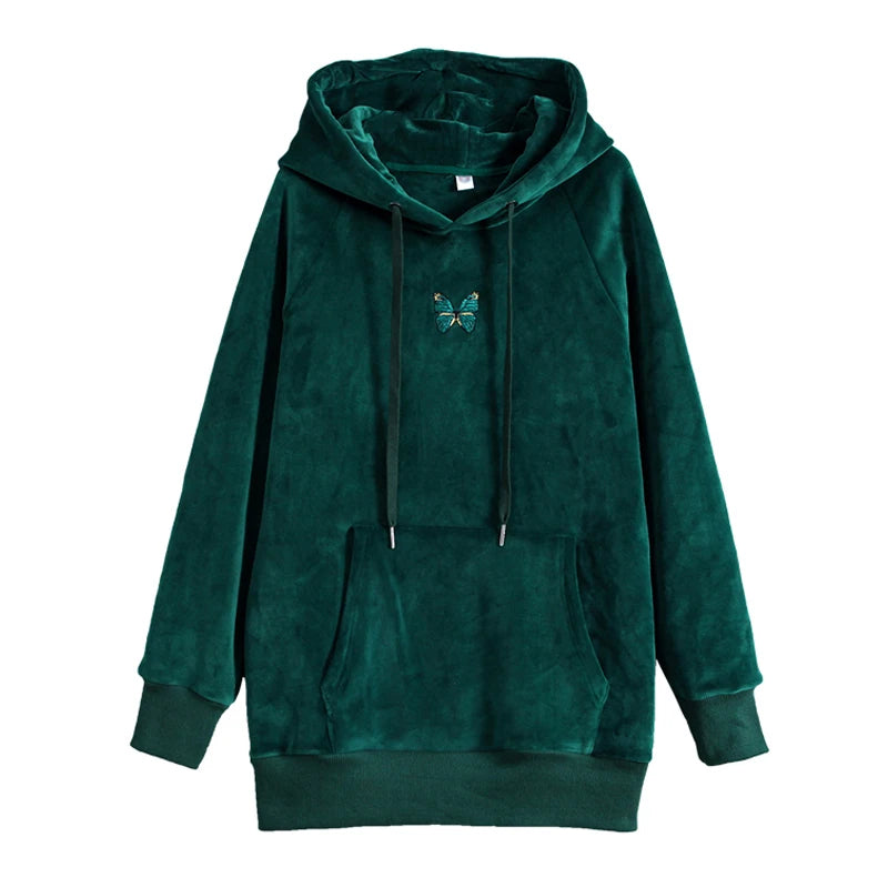 Thick Double-Layered Embroidered Hoodies