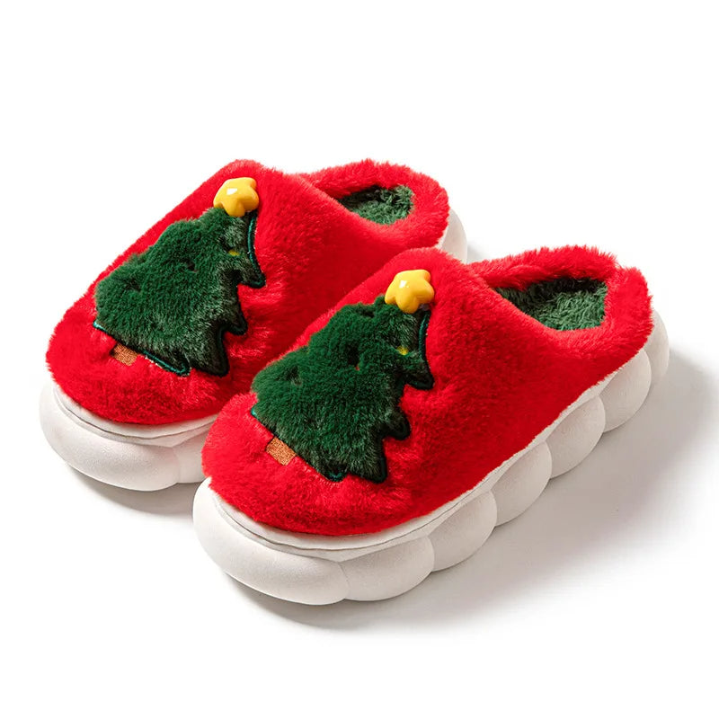 Christmas Charm Cartoon Tree House Slippers in Big Sizes