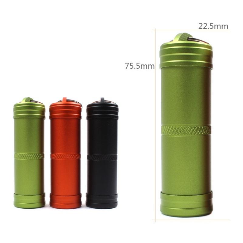Camping Survival Waterproof Pills Box Container Aluminum Medicine Bottle Keychain Outdoor Emergency Gear EDC Travel Kits Tool