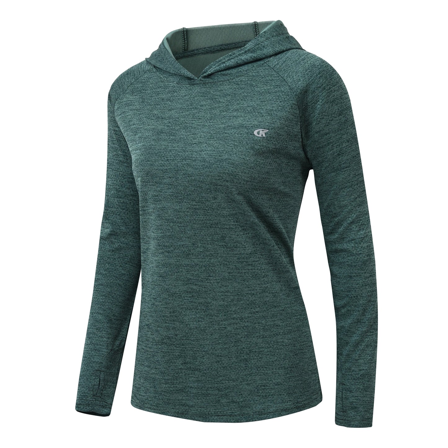 UPF 50+ Rash Guard Women's Long Sleeve Hoodie Shirts, Cooling Breathable Quick Dry Sweatshirt Outdoor Pullover with Thumb Holes