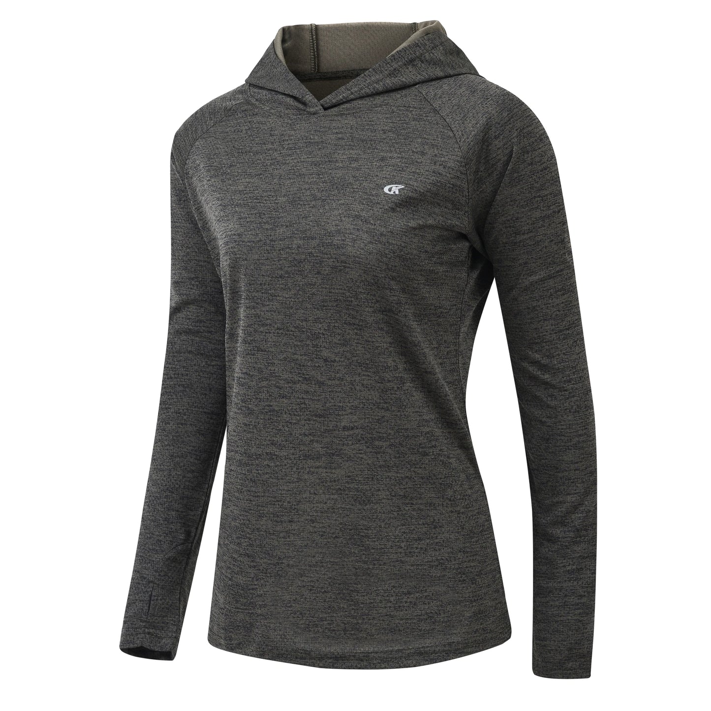 UPF 50+ Rash Guard Women's Long Sleeve Hoodie Shirts, Cooling Breathable Quick Dry Sweatshirt Outdoor Pullover with Thumb Holes