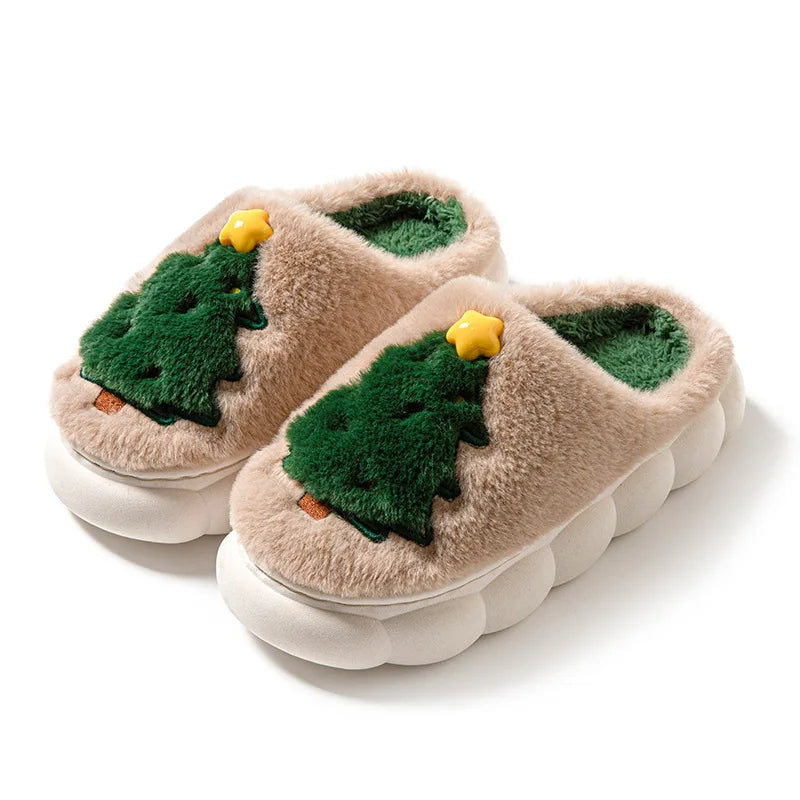 Christmas Charm Cartoon Tree House Slippers in Big Sizes