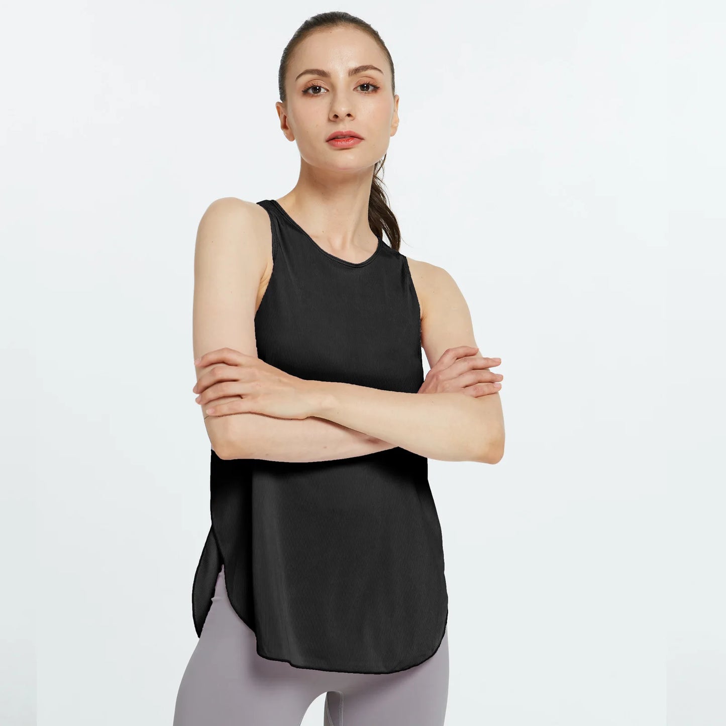 Quick-Dry Ribbed Yoga Tanks for Women