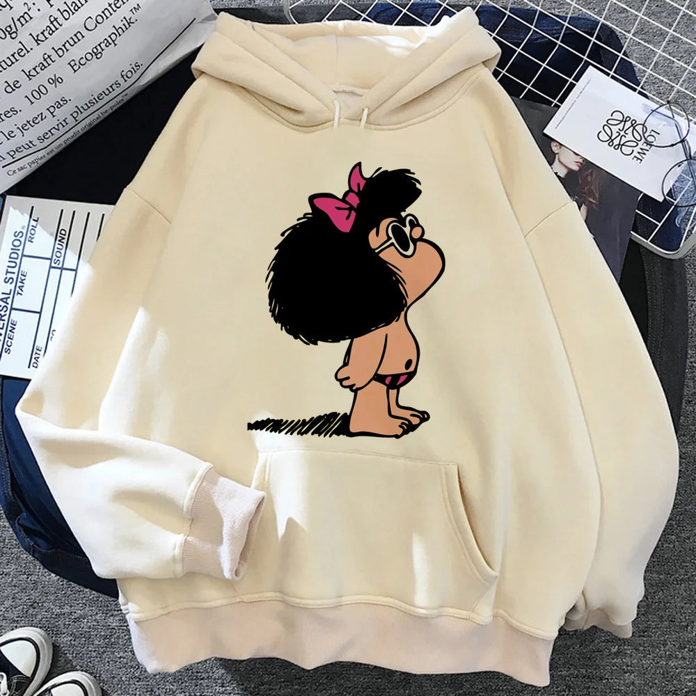 Mafalda hoodie printed design patterned trendy harajuku teen tracksuits sweatshirts graphic casual wear trendy modern style