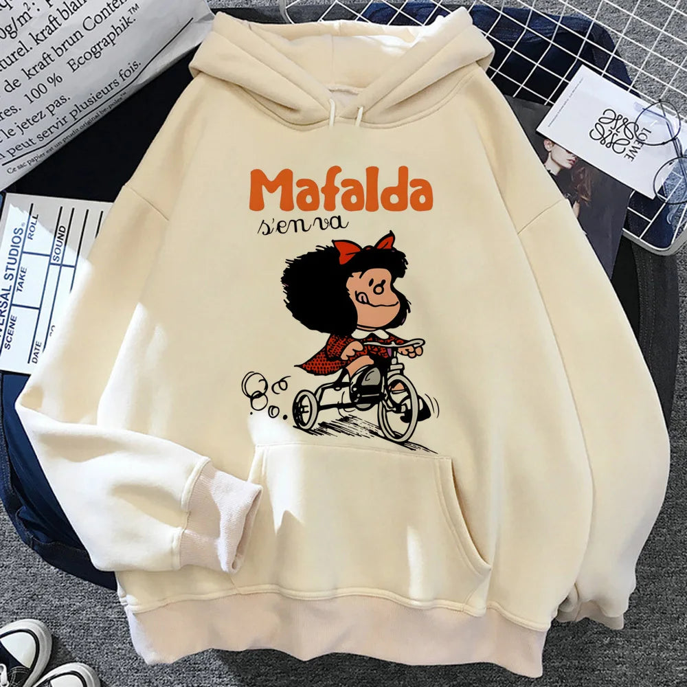 Mafalda hoodie printed design patterned trendy harajuku teen tracksuits sweatshirts graphic casual wear trendy modern style