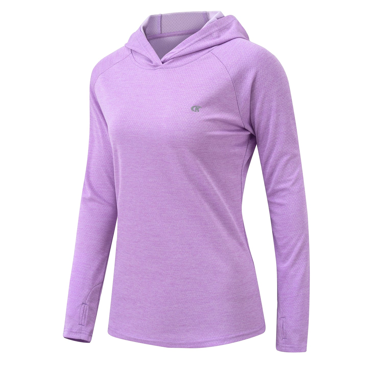 UPF 50+ Rash Guard Women's Long Sleeve Hoodie Shirts, Cooling Breathable Quick Dry Sweatshirt Outdoor Pullover with Thumb Holes