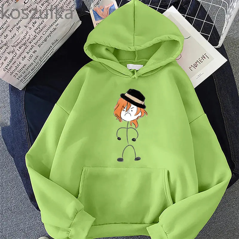 Plus Size Anime Graphic Printed Hoodies