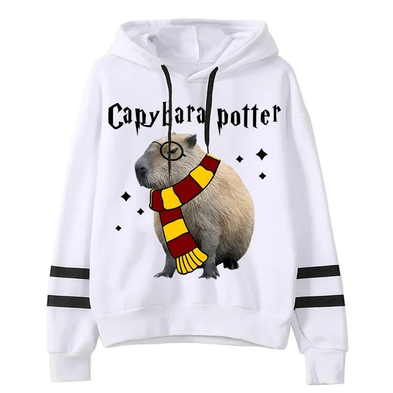 Capybara Potter Hoodies Women LongSleeve Spring Casual Sports Hoodie Animal Capybara Harajuku Women Vintage Sweatshirts Clothing