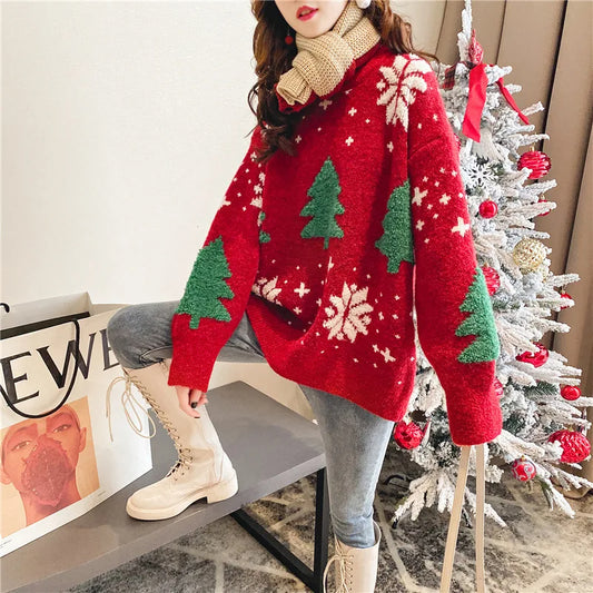 Snowy Days Christmas Sweater in Colorblock