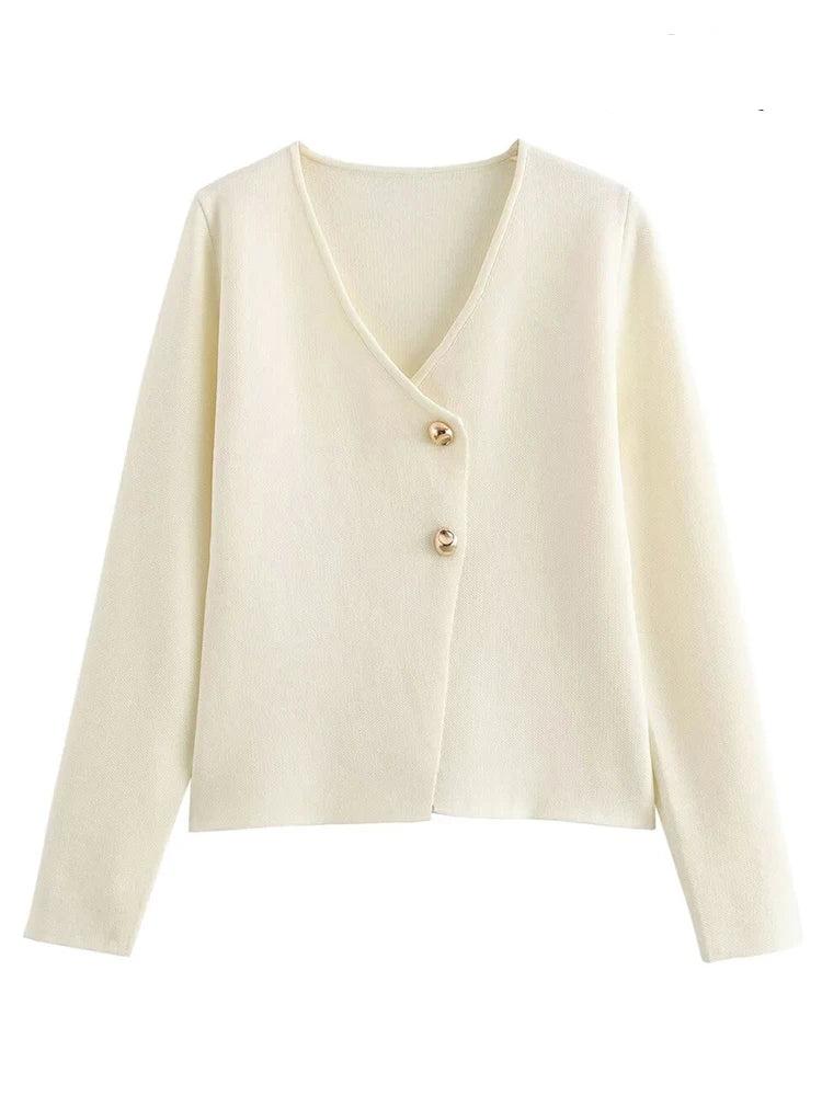 Simple Vintage Style Slim Long Sleeve Cardigan