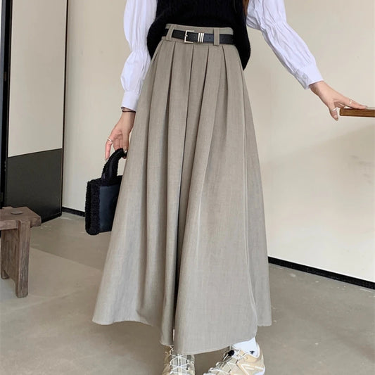 Versatile Korean Style Large Swing Long Skirt