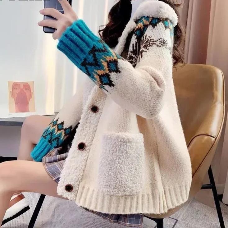 Snowy Nights Cozy Knit Lapel Cardigan for Women