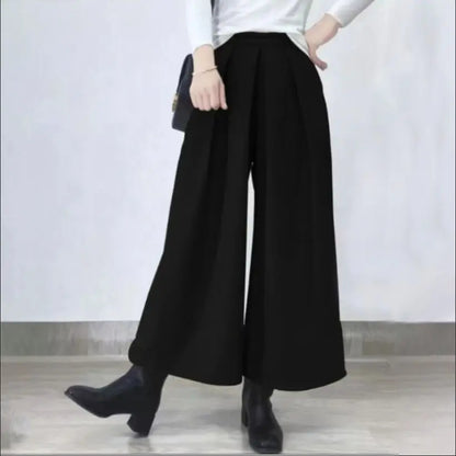 Relaxed Style Elastic Waist Pleated Pants