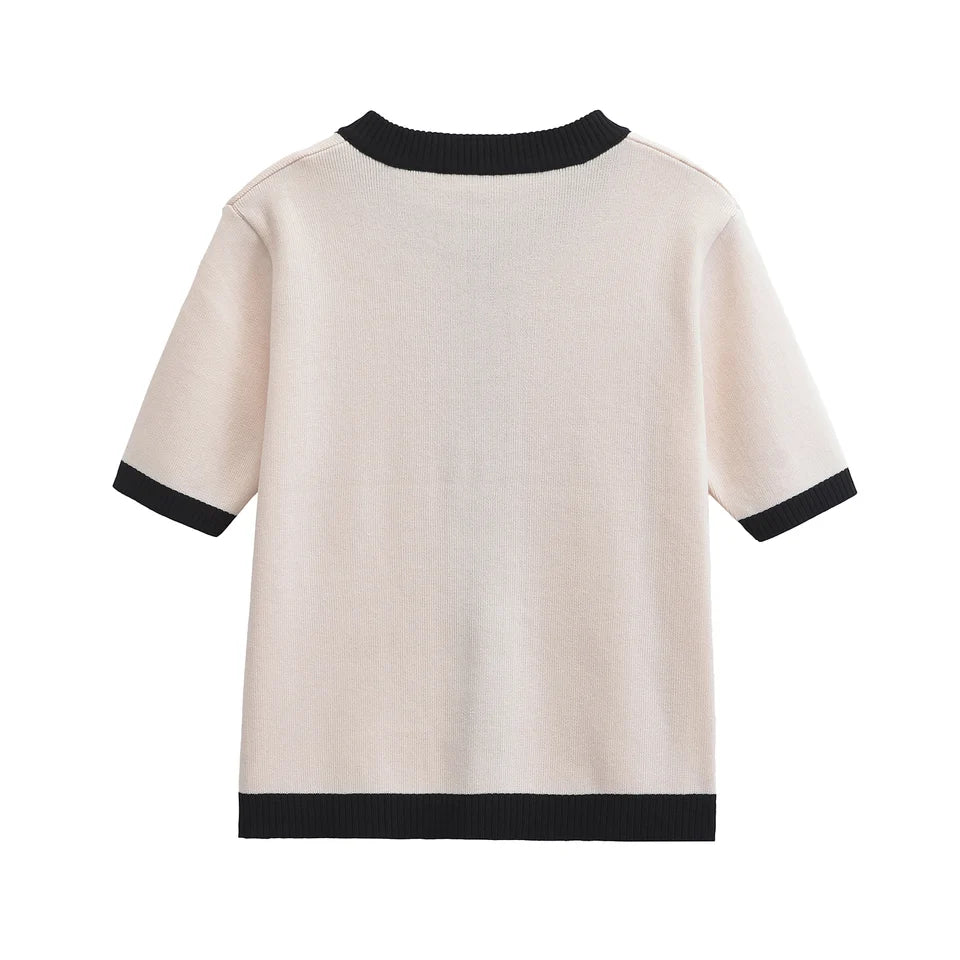 Timeless Round Neck Button-Up Knit Sweater