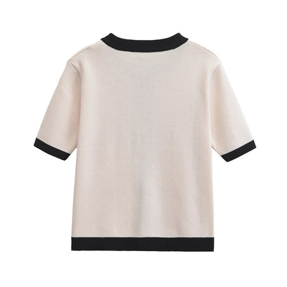 Timeless Round Neck Button-Up Knit Sweater