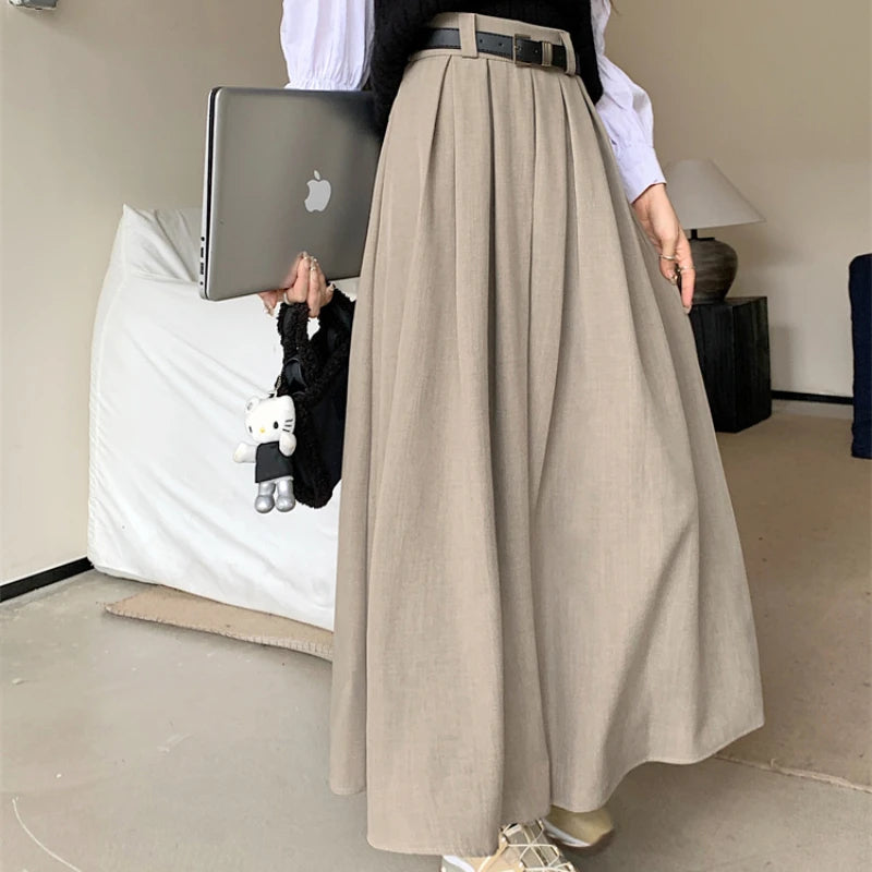 Versatile Korean Style Large Swing Long Skirt