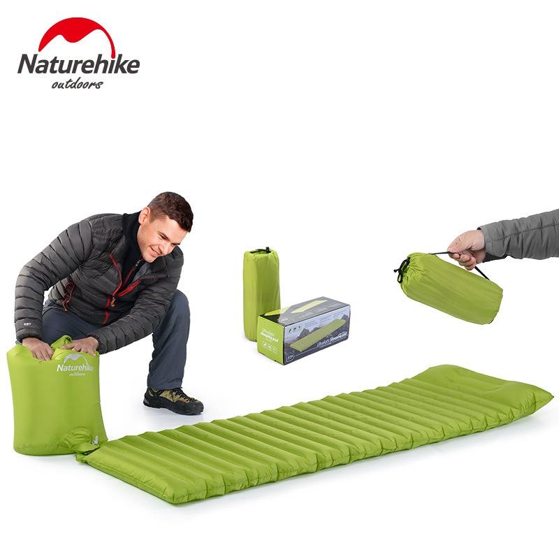 Naturehike Sleeping Pad Fast Filling Air Bag Super Light Camping Mat With Pillow Portable Beach Mat For Rescue Life Cushion