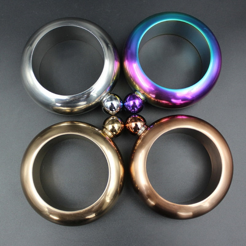 Hip Flask Funnel Bangle Jug 3.5oz Wine Holding Tools Mixed Bottle Alcohol Bracelet Camping Flagons Drinkware Stainless Steel