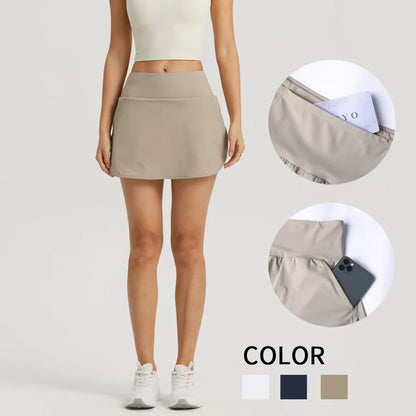 Vnazvnasi Hot Selling Women Tennis Skirt With Shorts Inside Anti-emptied Grils Sports Clothing 2 Pockets Beside And Waist