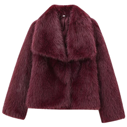 Chic Faux Fur Jacket Warm and Casual for Cold Days