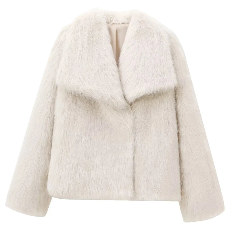 Chic Faux Fur Jacket Warm and Casual for Cold Days