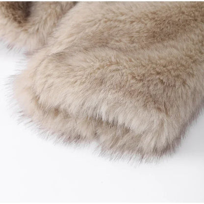 Luxe Fluffy Faux Fur Coat Effortlessly Elegant Winter Wear