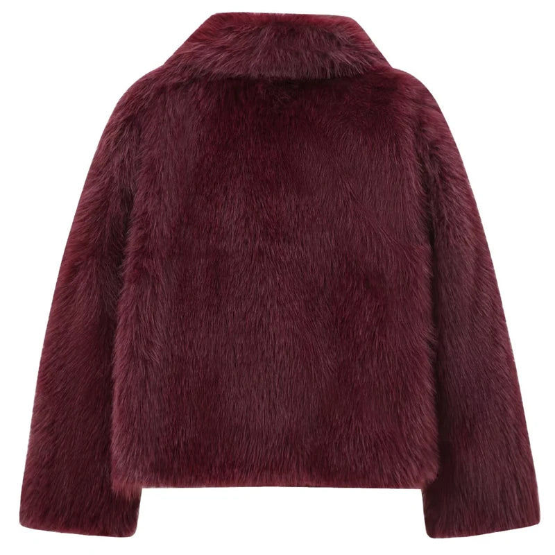 Chic Faux Fur Jacket Warm and Casual for Cold Days