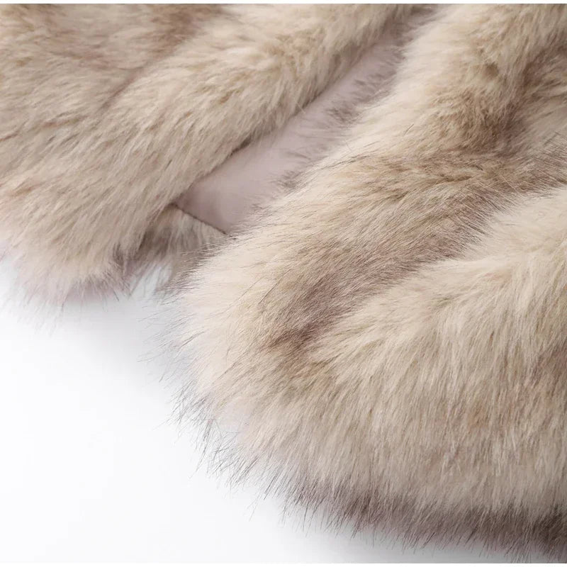 Luxe Fluffy Faux Fur Coat Effortlessly Elegant Winter Wear