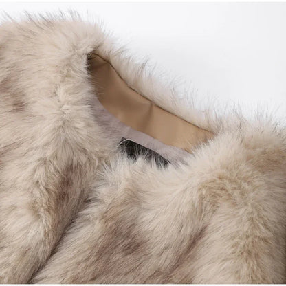 Luxe Fluffy Faux Fur Coat Effortlessly Elegant Winter Wear