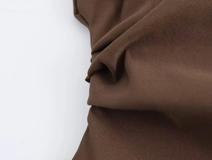 Elegant Off-Shoulder Pleated Top European American Style