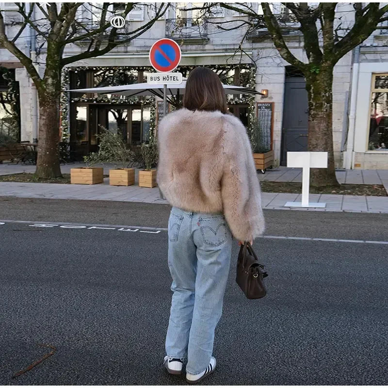 Luxe Fluffy Faux Fur Coat Effortlessly Elegant Winter Wear