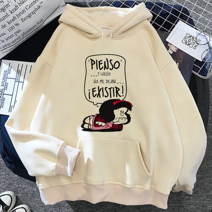 Mafalda hoodie graphic patterned funny youthful teen tracksuits athleisure harajuku