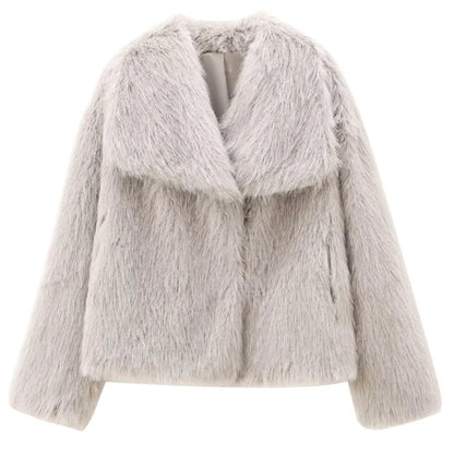 Chic Faux Fur Jacket Warm and Casual for Cold Days