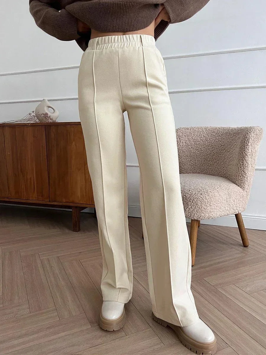 Classic Thermal Wide-Leg Pants