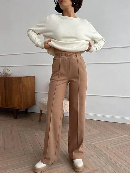 Classic Thermal Wide-Leg Pants