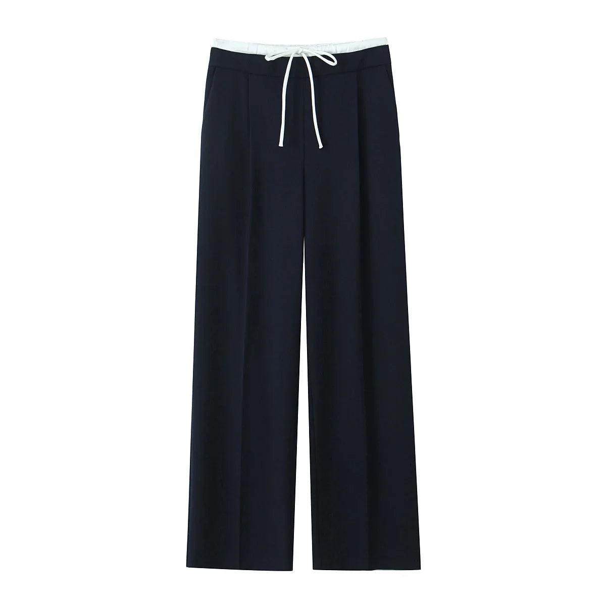 Fashionable Elastic Waist Women’s Straight Pants