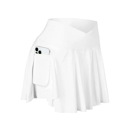 Swift Serve Women's Crossover Tennis Skirt High-Waisted 2-in-1 Athletic Skort